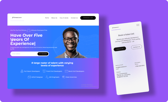 BreezeLearn project mockup